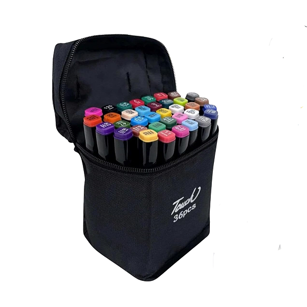 CANETA HIDROGRAFICA 36 CORES PONTA DUPLA TOUCH
