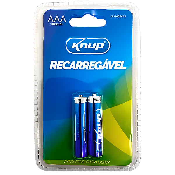 PILHAS RECARREGAVEL PALITO AAA C/2 1100MAH KP-2800AAA KNUP