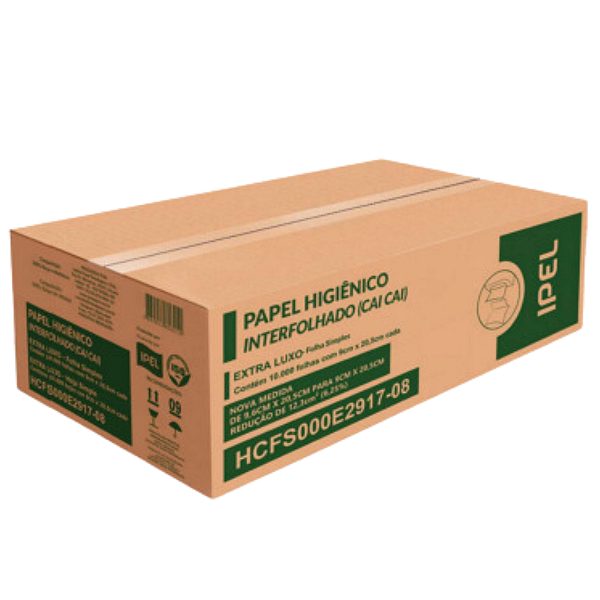 PAPEL HIGIENICO INTERFOLHADO CAI CAI  9X20,5 17G C/10000 IPEL