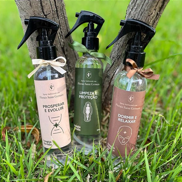 Kit de Sprays Ambientais - (Limpeza e Proteção Energética/Dormir e Relaxar/Prosperidade)