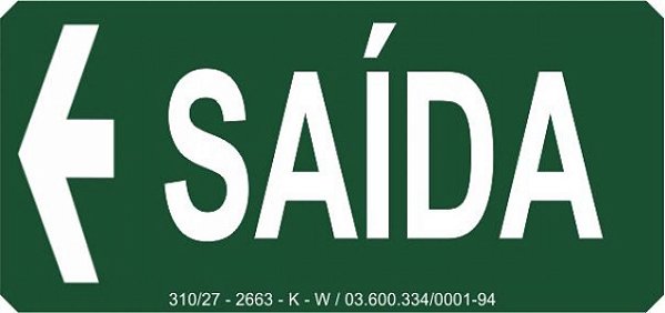 PLACA INDICATIVA SAIDA A ESQUERDA - S12E