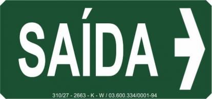 PLACA INDICATIVA SAIDA A DIREITA - S12D