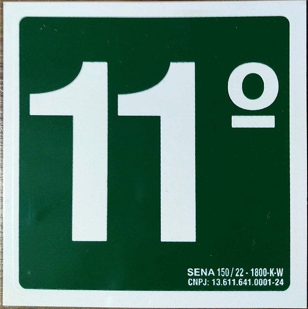 PLACA INDICATIVA DE 11° ANDAR