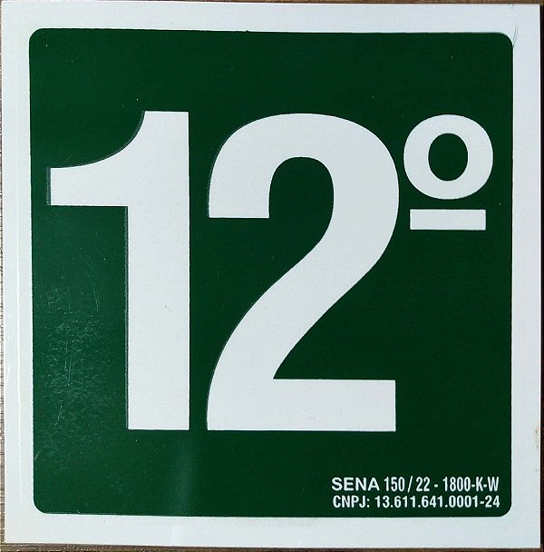 PLACA INDICATIVA DE 12° ANDAR
