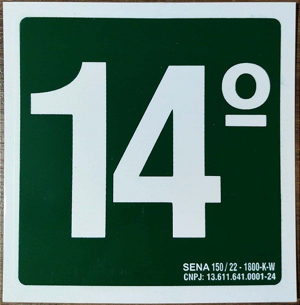 PLACA INDICATIVA DE 14° ANDAR