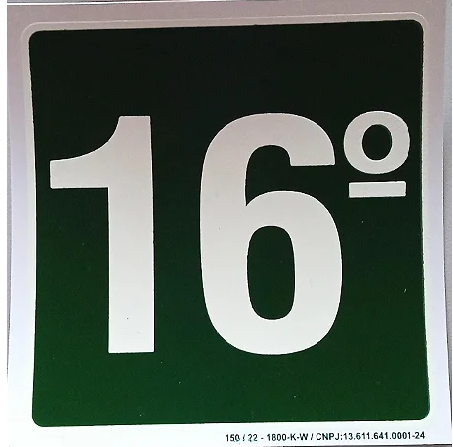 PLACA INDICATIVA DE 16° ANDAR
