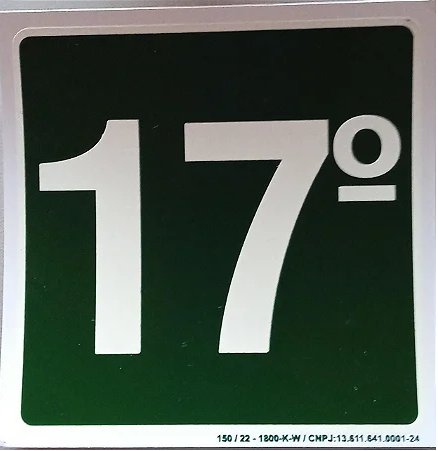 PLACA INDICATIVA DE 17° ANDAR