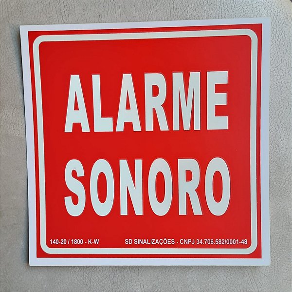PLACA INDICATIVA - ALARME SONORO