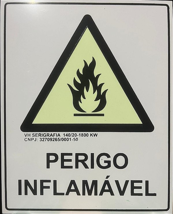 PLACA INDICATIVA - PERIGO INFLAMÁVEL