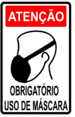 PLACA INDICATIVA - USO OBRIGATÓRIO DE MÁSCARA