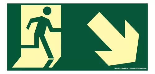 PLACA INDICATIVA - ROTA DE FUGA RAMPA DESCE - S6