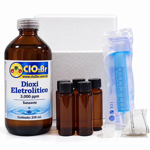 Dioxi Eletrolítico 3.000 ppm — 250 mL com acessórios — Saneante