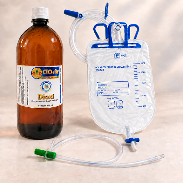 Kit Enema — Dioxi 3.000 ppm 1 L em PET + bolsa coletora + sonda