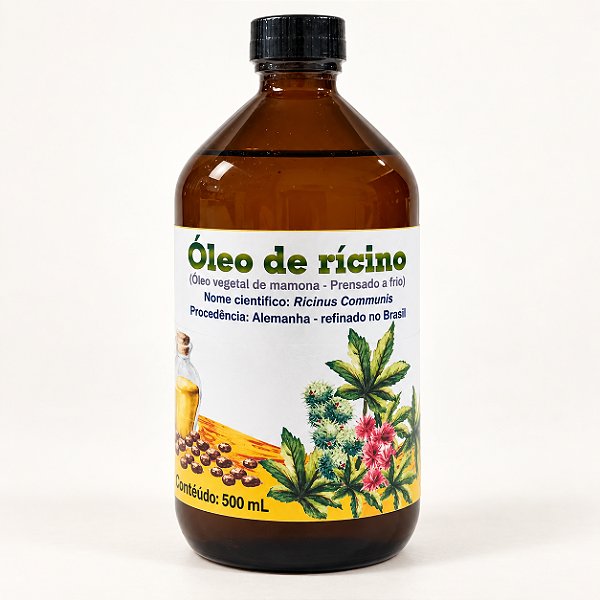 ÓLEO DE RÍCINO PRENSADO A FRIO (PROCEDÊNCIA ALEMANHA) - 500 ML