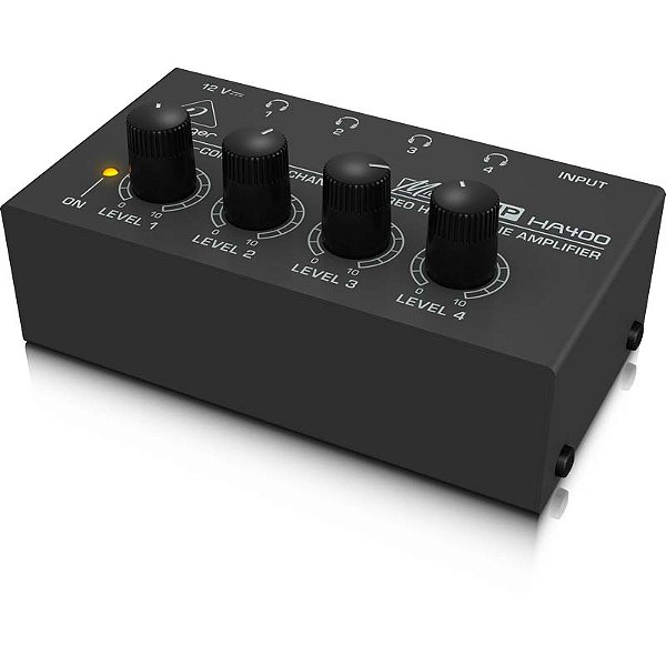 Amplificador Estéreo p/Fone de Ouvido BEHRINGER HA 400 Preto