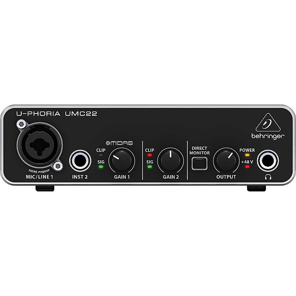 Interface de Áudio U-PHORIA UMC22 USB 2x2 - BEHRINGER