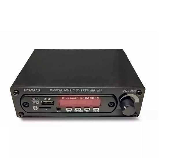 Amplificador e Leitor MP-401A MP3/BT/Radio - PWS