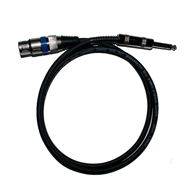 Cabo Microfone Linha Bronze XLR Fêmea x P10 1m - Kalifa Cables