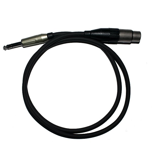 Cabo Microfone Linha Ouro XLR Fêmea x P10 1m - Kalifa Cables