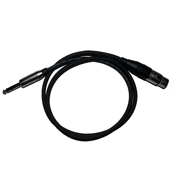 Cabo Microfone Linha Prata XLR Fêmea x P10 10m - Kalifa Cables