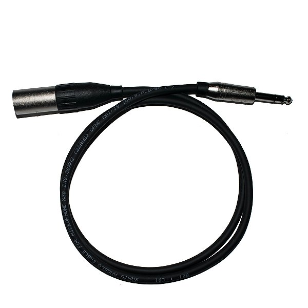 Cabo Microfone Linha Prata XLR Macho x P10 5m - Kalifa Cables