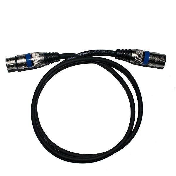 Cabo Microfone Linha Bronze XLR Macho x XLR Fêmea 1m - Kalifa Cables