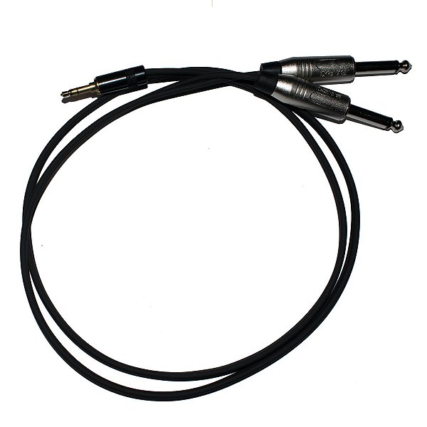 Cabo Philips Paralelo Linha Prata 1 P2 Stereo x 2 P10 Mono 1m - Kalifa Cables