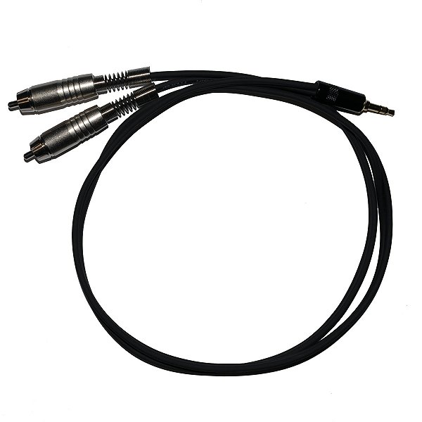 Cabo Philips Paralelo Linha Prata 2 RCA x 1 P2 Stereo 1m - Kalifa Cables