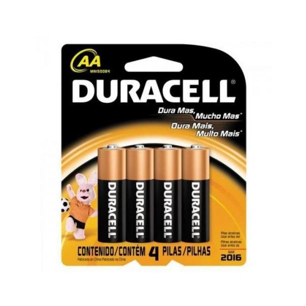 Bateria Alcalina – MN1500B4  AA Cartela com 4 – DURACELL