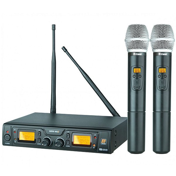 Sistema Microfone Sem Fio Digital Duplo SRW48D/HT48 - STANER