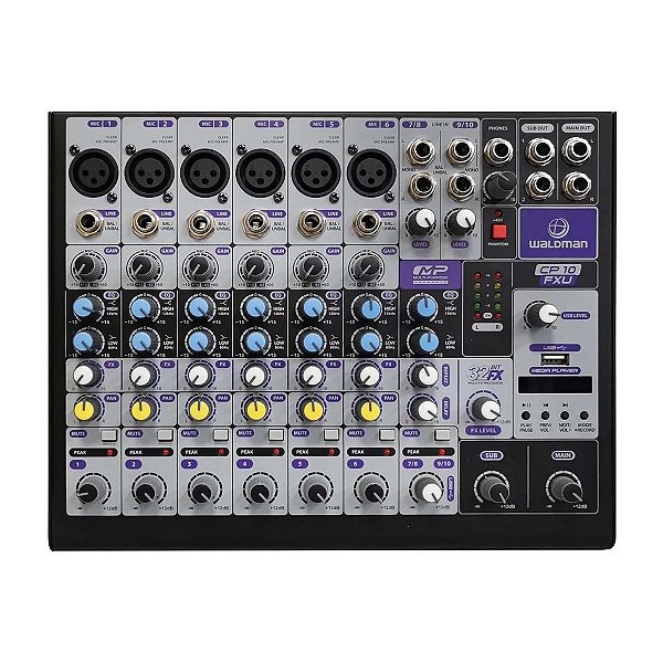 Mesa de Som Premium Clear Pod CP-10FXU 10 Canais - WALDMAN