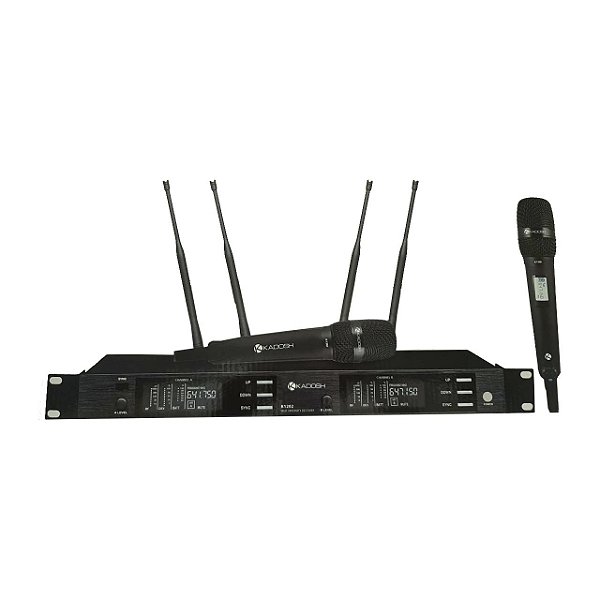 Microfone sem Fio Duplo de Mão K1202M -KADOSH
