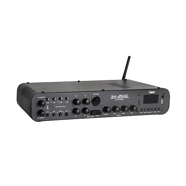 Amplificador de Som Ambiente SA 2500 com 2 canais USB/ FM Bluetooth -NCA