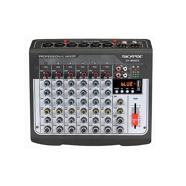 Mesa de Som 8 Canais SK-MX800 Bluetooth USB - SKYPIX