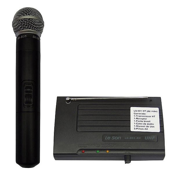 Sistema Microfone sem Fio LS-801-HT-UHF de mão - LESON