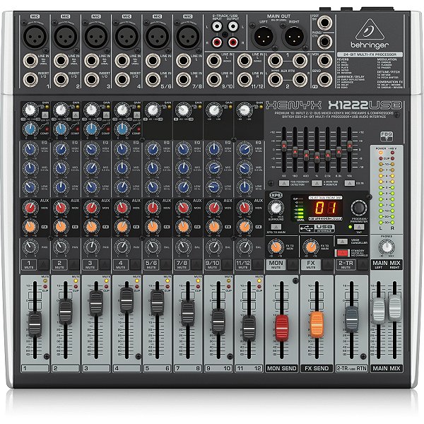 Mixer Analógico Behringer XENYX X1222USB 16 Entradas USB/FX