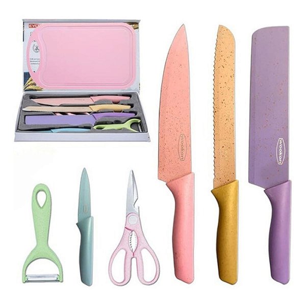 Kit 6 Facas Coloridas