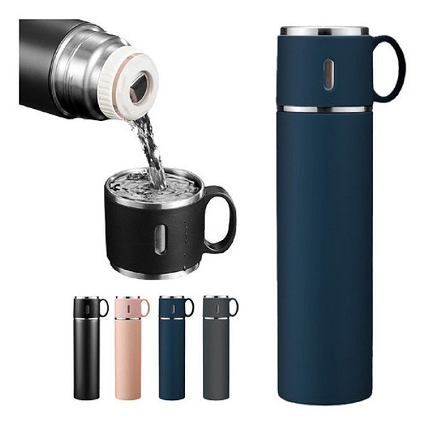 Kit Garrafa Térmica Digital c/ 02 Canecas