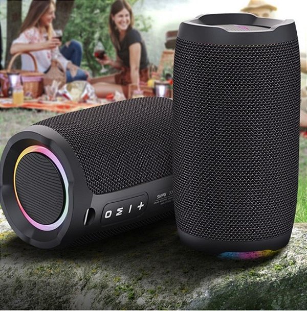 Caixa De Som Bluetooth Portatil Subwoofer Tws 1+1 Ipx6 Rgb