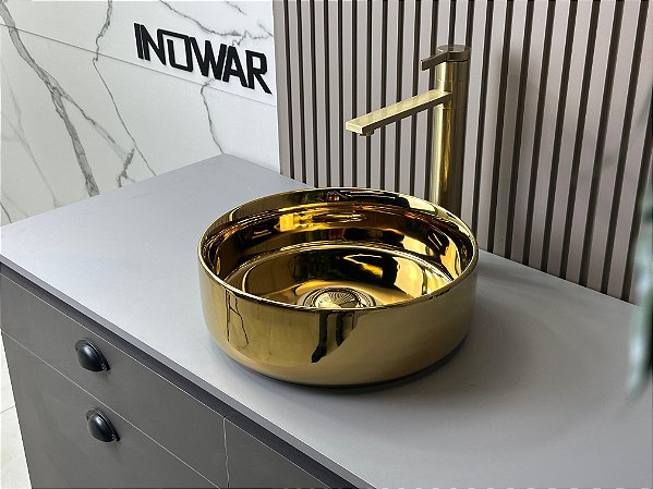 Cuba Louça Moscou Ouro Apoio Banheiro C/ Válvula De Click