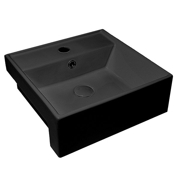 Cuba De Louça De Semi-encaixe Nahi Preta 40x40 - Inowar