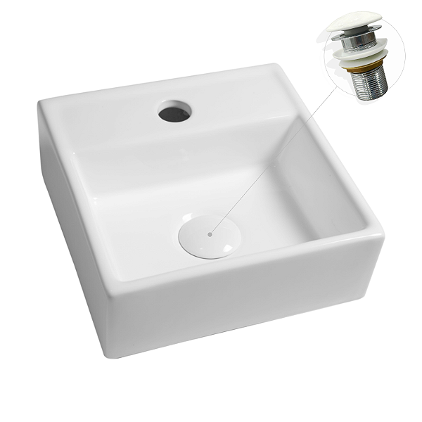 Cuba De Louça Esmaltada Apoio Mahu Baby Branca C/ Válvula