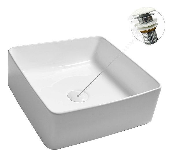 Cuba Louça Inowar Malibu Apoio Branca Esmaltada Com Válvula