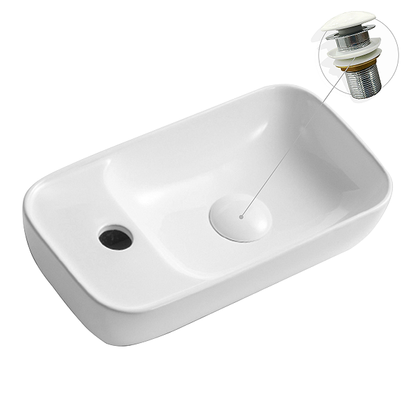 Cuba Louça Apoio Mathan Branca Banheiro C/ Válvula De Click