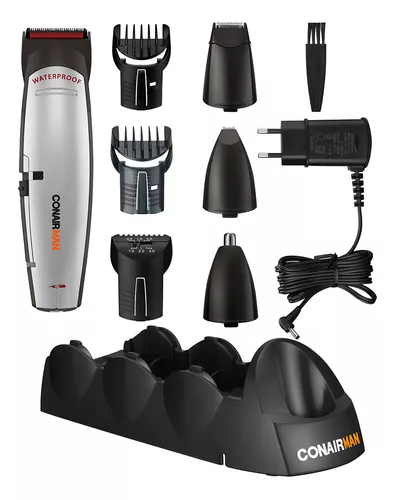 Kit 8 Em 1 Aparador De Pelos Barba E Bigode Cor Prateado 110v/220v