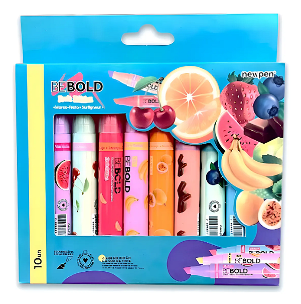 Marca Texto Fruit Edition Perfumada Be Bold Newpen C/10un.