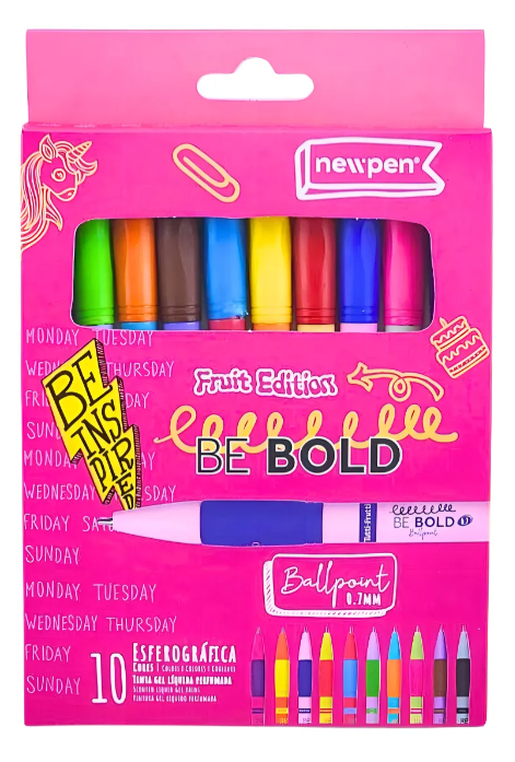 Caneta Esferográfica Be Bold Perfumada - 10 Cores - Newpen
