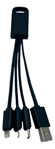 Cabo Carregador 3 Em 1 Usb-c iPhone Micro V8 2 Amper Preto