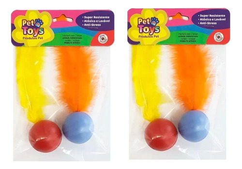 Kit 36 Bolinhas Pet Gatos Com Guizo Cores Sortidas