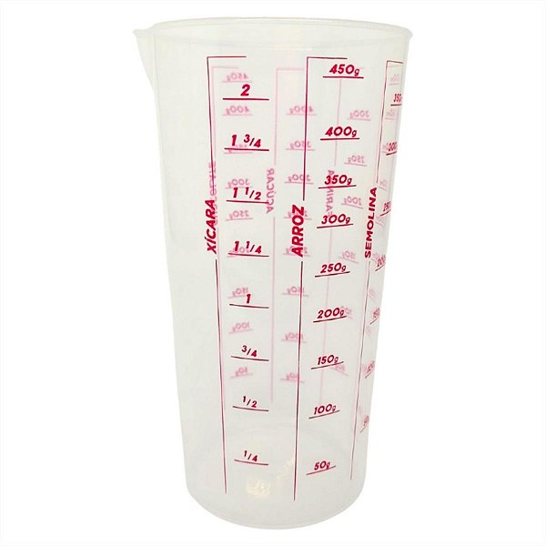 Copo Medida Graduado Plástico 500 Ml Receitas Medidor Porção